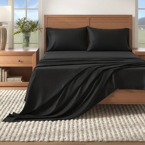 Miniatura 14 de Great Bay Home - Juego de sábanas de franela tamaño individual - 100% algodón turco, de doble cepillado, sábanas de invierno - Juego de ropa de cama