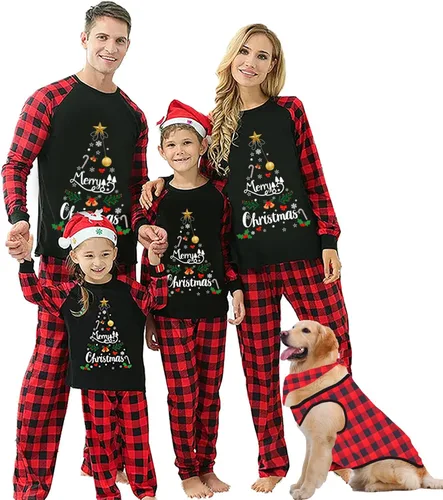 Miniatura 39 de OAKFashion Conjuntos de Pijamas Familiares de Navidad, Pijamas Familiares a Juego de Navidad Ropa de Dormir Pjs
