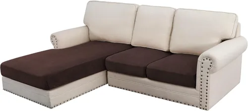 Miniatura 233 de H.VERSAILTEX - Funda de terciopelo elástica y afelpada para protección de cojines de sofá biplaza, silla o sofá, 2 piezas, tamaño grande, color gris