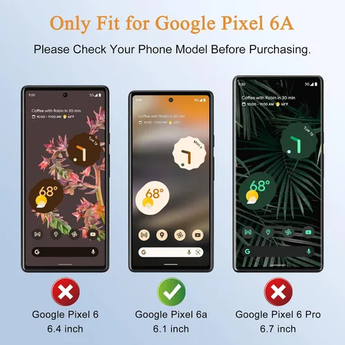 Miniatura 2 de [Paquete de 2+2] Protector de pantalla de privacidad para Google Pixel 6A [6.1 pulgadas] con protector de lente de cámara, vidrio templado