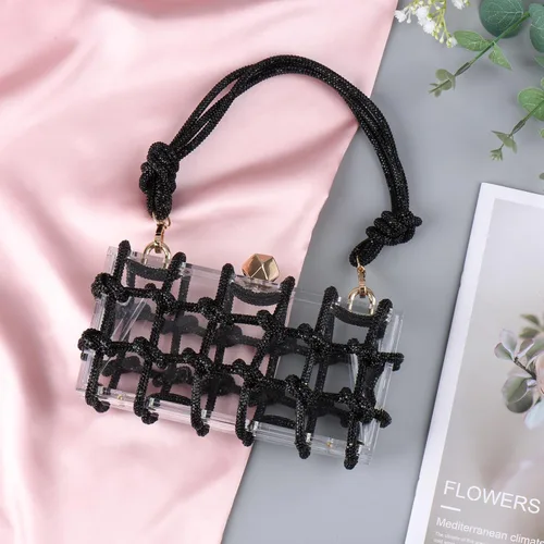 Miniatura 6 de ARTLUXE Bolso de mano acrílico con diamantes de imitación para boda y fiesta