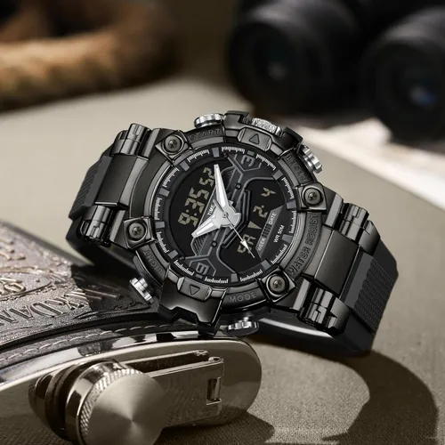 Miniatura 2 de findtime Relojes de diseñador genial para hombre, color azul, gran cara, relojes para hombres, electrónico único, deportivo, militar, audaz