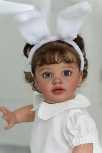 Miniatura 5 de Muñecas bebé recién nacidas de 26 pulgadas Niña de aspecto realista Muñeca bebé recién nacida de silicona Muñeca de cuerpo de tela suave Muñeca