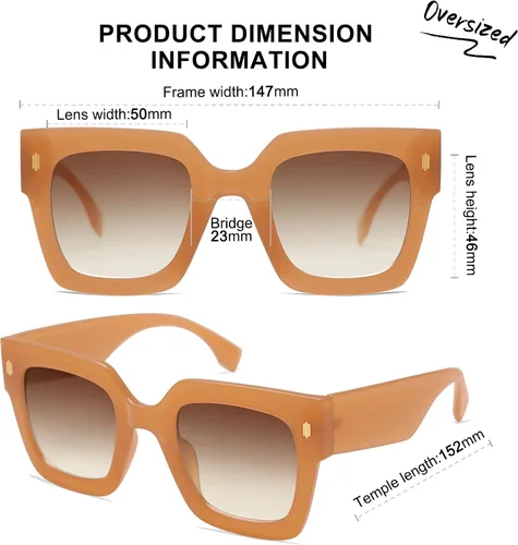 Miniatura 75 de SOJOS Gafas de sol cuadradas vintage de gran tamaño para mujer, estilo retro, de lujo, grandes, UV400 SJ2194