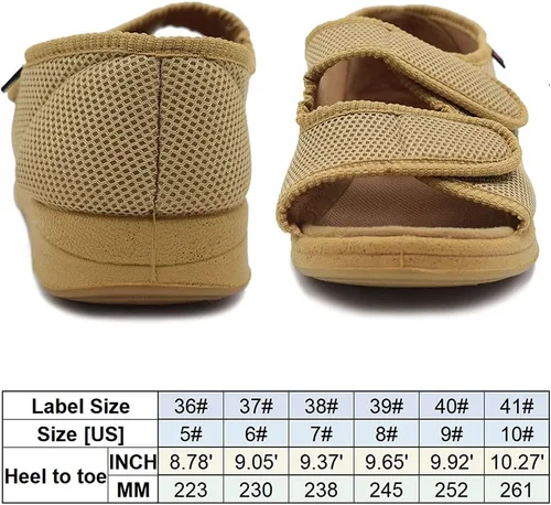 Miniatura 6 de W&LESVAGO Sandalias diabéticas para mujer, ancho ajustable para artritis y edema zapatos MS7008