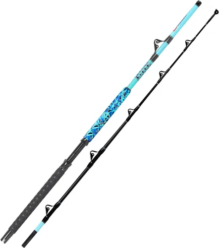 Miniatura 3 de Fiblink Caña de pescar de pesca de arrastre de 1 pieza/2 piezas para agua salada, caña de caza grande en alta mar y barco convencional (6'/6'6"/7')