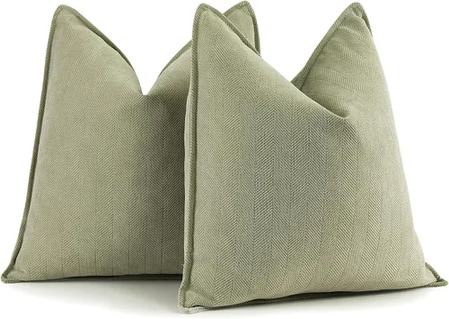 Miniatura 30 de ZWJD Fundas de Almohada para Lanzar de Color Rust 18x18 Juego de 2 Fundas de Almohada de Chenilla con Diseño Elegante Fundas de Almohada Decorativas
