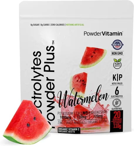 Miniatura 23 de Polvo de Electrolitos Plus (50 porciones), 0 calorías Keto, 0 azúcar, sin maltodextrina, 1000 mg de potasio, 120 mg de calcio, 120 mg de magnesio