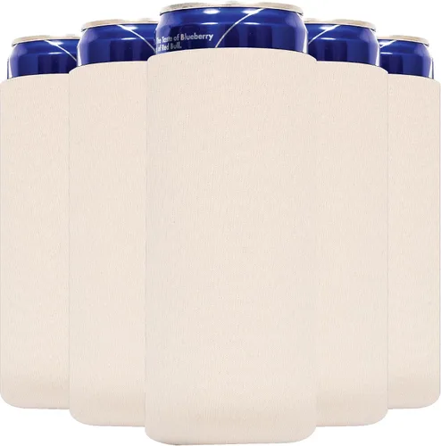 Miniatura 10 de QualityPerfection Fundas delgadas para enfriar latas, cerveza/energía (paquete de 6) para bebidas en blanco, 12 onzas, alta calidad, 0.157 in