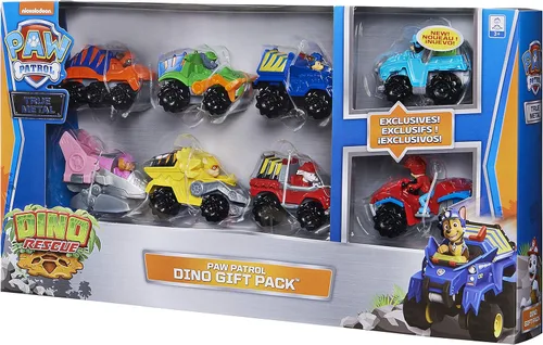 Miniatura 4 de Paw Patrol, True Metal Dino Rescue - Paquete de 8 vehículos coleccionables fundidos a presión, escala 1:55 Paquete de 8 regalos de rescate