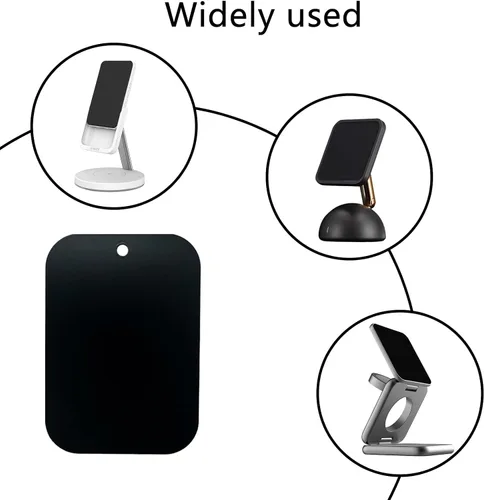 Miniatura 4 de GDMINLO Placa de metal de montaje (paquete de 8) para soporte magnético de teléfono con adhesivo completo para imán de teléfono, 8
