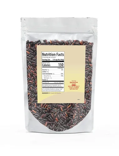 Miniatura 2 de Unpretentious Arroz japonés negro, (5 libras), buena fuente de fibra dietética, sabor a nuez