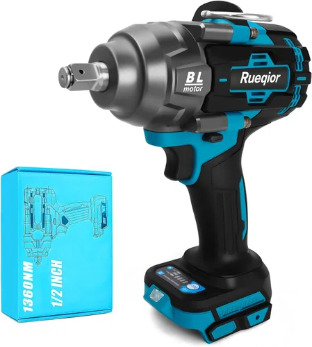 Cordless Impact Wrench 1/2" Compatible with Makita 18V Battery, Impact Wrench 1000FT-LBS(1360N.m) High Torque Brushless Electric Impact Power Impact