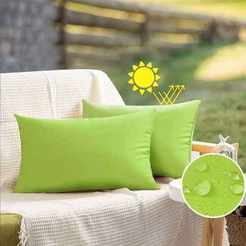 Miniatura 12 de VAKADO - Juego de 2 fundas de cojín decorativas impermeables para exteriores, 16x16 pulgadas, para sofá, jardín, banco, porche, decoración de Aqua