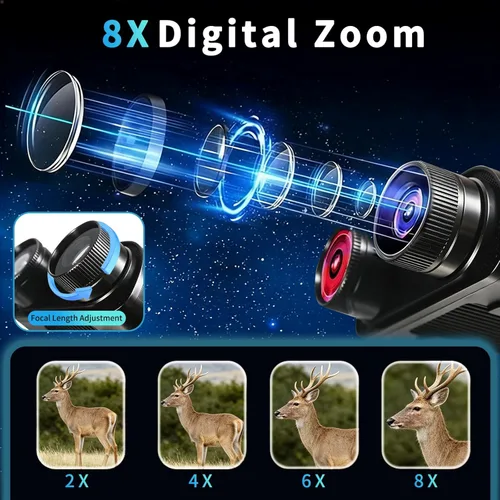 Miniatura 3 de Gafas de visión nocturna para adultos, binoculares de visión nocturna 4K, zoom 8X y batería recargable de 5000 mAh, pantalla HD de 3 pulgadas