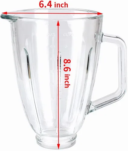 Miniatura 2 de Anbige Piezas de recambio Tarro redondo de vidrio con tapa, compatible con Hamilton Beach Blenders (6 tazas)
