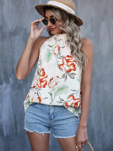 Miniatura 4 de WDIRARA Camiseta sin mangas con estampado de leopardo para mujer