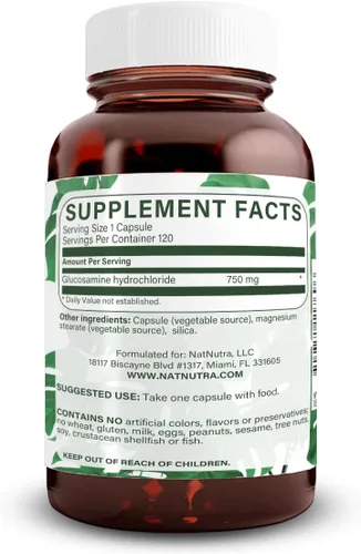 Miniatura 2 de Natural Nutra vegano y vegetariano clorhidrato de glucosamina para hombres y mujeres, Kosher, libre de mariscos, a base de plantas, colágeno