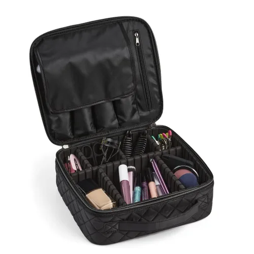 Miniatura 7 de Scünci by Conair - Estuche de maquillaje para maquillaje, bolsa de maquillaje, organizador de viaje para mujeres, color negro