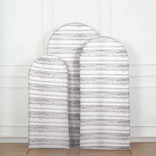 Miniatura 20 de Efavormart Juego de 3 Fundas de Arco de Boda de Spandex Lavanda Mate Ajustadas para Soportes de Telón de Fondo Chiara de Parte Superior Redonda