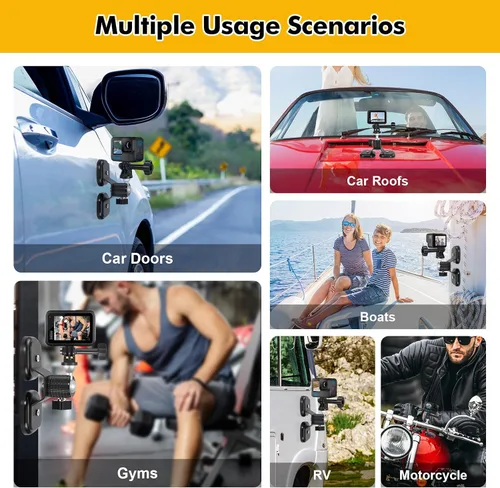 Miniatura 7 de Soporte magnético para cámara para GoPro Hero 13/12/11/10/9/8/7/6, Insta360 X4/X3/Ace/Ace Pro, DJI Action5/4/3/2, Akaso, fuerte soporte magnético