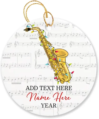Miniatura 14 de Adorno de Navidad personalizado de acordeonista que toca acordeón, nombre personalizado y año, adorno de Navidad para acordeonista, instrumento