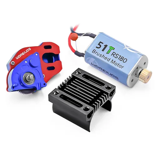 Miniatura 14 de Motor RC 050 50T Motor cepillado con caja de cambios de transmisión de aleación de aluminio para Axial SCX24 AXI00002 AXI00001 AXI90081 AXI00006 Azul