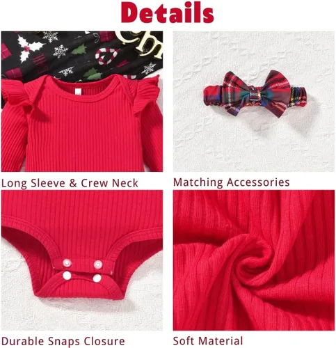 Miniatura 170 de Aalizzwell Conjunto de mameluco acanalado para bebé recién nacido prematuro para otoño e invierno