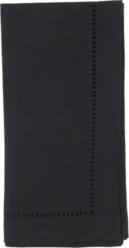 Miniatura 79 de SARO LIFESTYLE Servilleta de cóctel con borde cosido (juego de 12), negro, 6"x6
