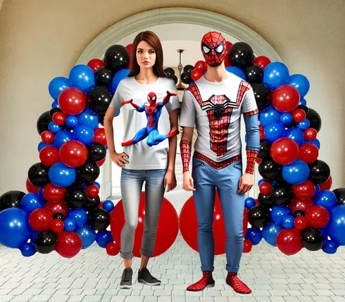 Miniatura 3 de STK Arco de globos compatible con el kit de guirnalda de globos de Spiderman, Spidey y sus increíbles amigos, decoraciones de cumpleaños, telón