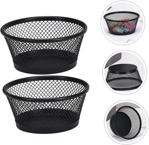 Miniatura 5 de YARNOW Organizador de mesa de cubo de almacenamiento con clip de papel, organizador de cajones de escritorio de oficina, negro, soporte