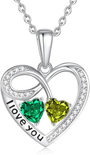 LIANYU Collares de regalo para mujer, joyería de piedra natal para esposa, aniversario, cumpleaños, regalos de San Valentín, collar con colgante de