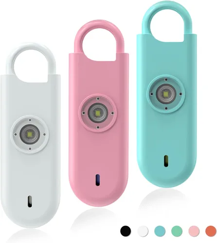 Miniatura 11 de Fauxomor Alarma de Seguridad Personal de 140dB para Mujeres, Paquete de 9 Alarmas de Protección Seguras Llavero con Luz Estroboscópica y Aviso