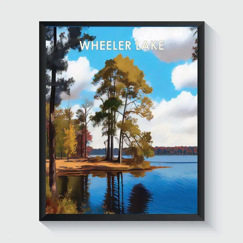 Miniatura 44 de Yellowstone Lake - Póster impreso artístico, ilustración, arte de pared, decoración de paisaje retro, paisaje, obra de arte para decoración de Lago