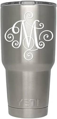 Miniatura 37 de Monogram - Calcomanía troquelada/vinilo adhesivo. Haga clic para opciones de color/letra. Disponible en cuatro colores y todas las letras de la A