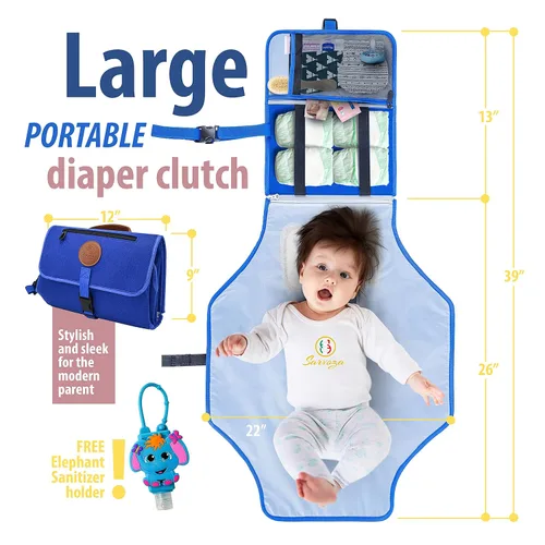 Miniatura 3 de Cambiador portátil para bebé – Cambiador de pañales portátil – Impermeable, plegable y fácil de limpiar, cambiador de bebé de viaje – Bolsa