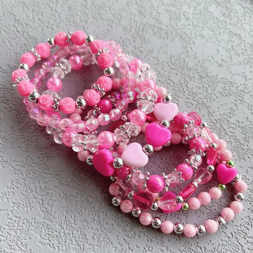 Miniatura 5 de Elesa Miracle Juego de 36 pulseras de cuentas para niñas y adolescentes, juego de pulsera de juego de simulación, Policarbonato, No es una piedra