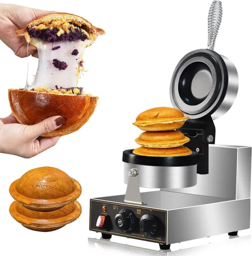 Máquina de hamburguesas UFO de helado de 1300W, waflera de hamburguesa, máquina de sándwich de hamburguesa Máquina de gofres de prensa Panini
