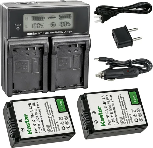 Miniatura 7 de Kastar EN-EL25 AC LCD cargador de batería dual rápido compatible con Nikon EN-EL25 ENEL25 EN-EL25a 4241 batería, Nikon MH-32 cargador y Nikon Z