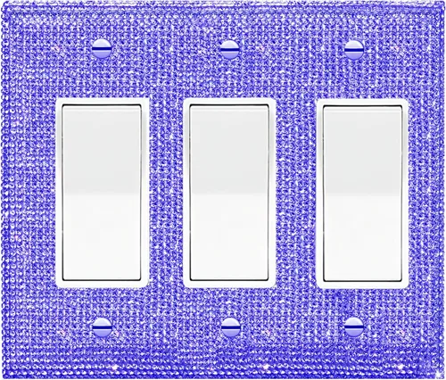 Miniatura 34 de 4 piezas de placa de pared rosa plateado brillante cubierta decorativa interruptor de luz cubierta de interruptor de palanca única diamantes