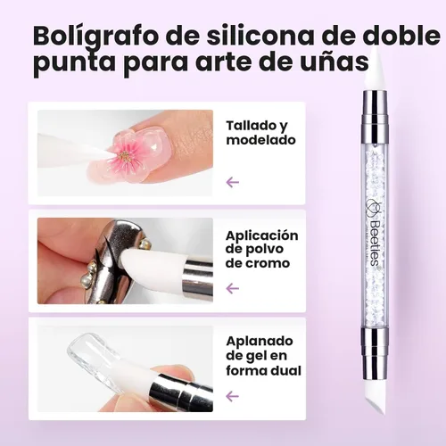 Miniatura 6 de Beetles - Gel de uñas sólido constructor, gel transparente 3D de 1.06 onzas para esculpir, gel de construcción de gel duro con polvo de uñas