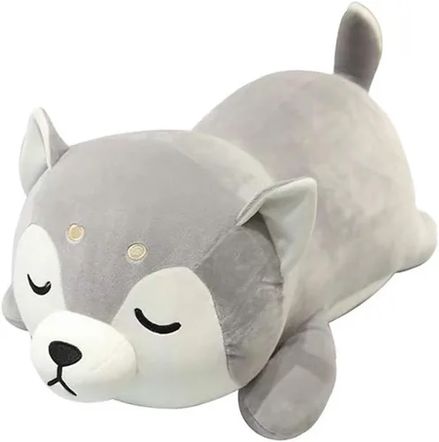 ERDAO Husky - almohada de felpa, animal de peluche Huskie, Almohada de juguete de animales de peluche de Huskie para niños, día de San Valentín,