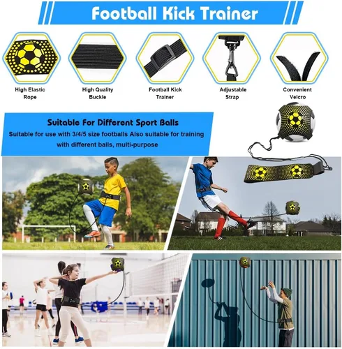 Miniatura 5 de Juego de entrenamiento de velocidad y agilidad para fútbol - Escalera de agilidad de 20 pies, 12/16 conos deportivos y entrenador de patada de Azul