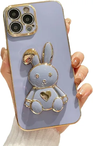 Miniatura 8 de Estuche con soporte de conejo de corazón para Xiaomi Redmi Note 10S, galvanizado suave TPU protector delgado a prueba de golpes con lindo conejito