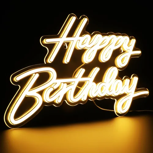 Miniatura 9 de LALAFINA Letreros de neón con luces LED de neón para decoración de telón de fondo de cumpleaños, cualquier edad, decoración de celebración