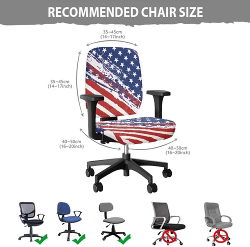 Miniatura 6 de Office Chair Covers with Arms Trendy American Flag Lightweight Computer Chair Slipcover Set of 2 Elastic Fabric Furniture Protector for Swivel