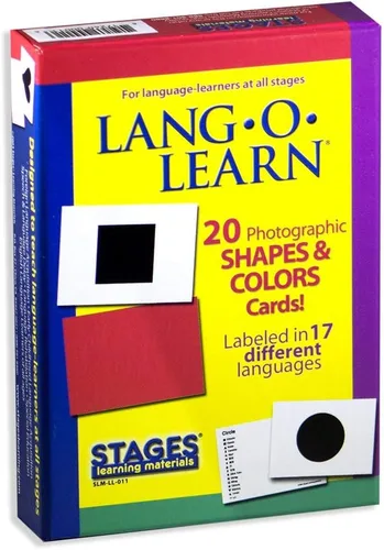 Stages Learning Materials Lang-O-Learn ESL Shapes & Colors - Tarjetas fotográficas de vocabulario para inglés, español, francés, alemán, italiano,