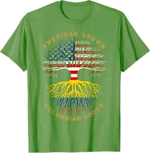 Miniatura 14 de Camiseta de regalo con la bandera de Estados Unidos con árbol de raíces colombianas