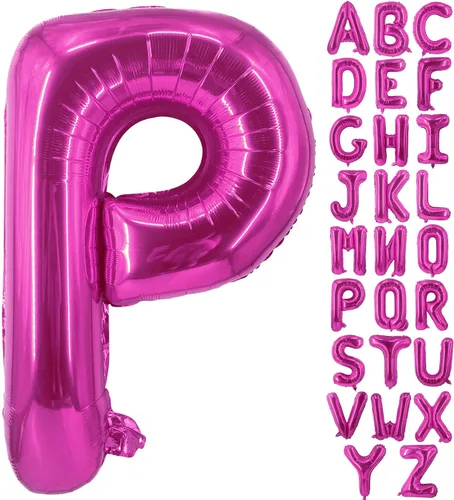 Miniatura 21 de Lovoir Globos grandes de 40 pulgadas de color rosa intenso con la letra H de gran tamaño, globo de helio de aluminio de Mylar para decoración
