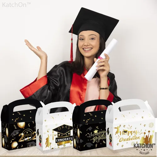 Miniatura 5 de Cajas de regalo de graduación 2022 – Paquete de 12 Caja de tarjetas de graduación 2022 Decoraciones de fiesta de graduación 2022 negro y dorado
